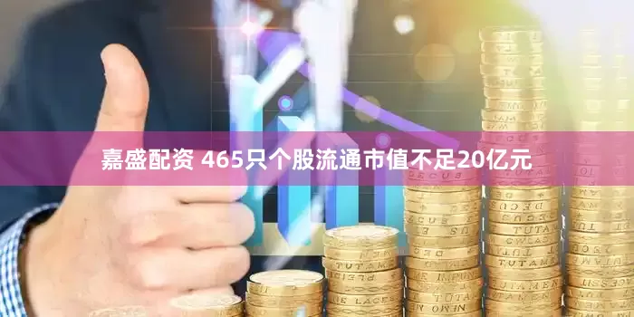 嘉盛配资 465只个股流通市值不足20亿元